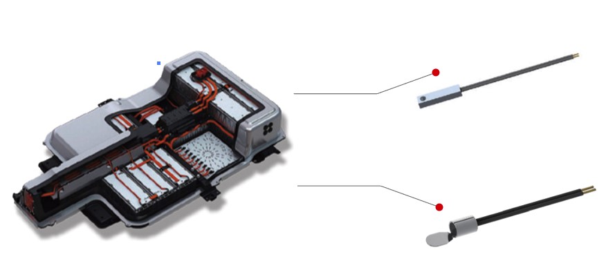 Temperature sensor for EV/HEV battery package