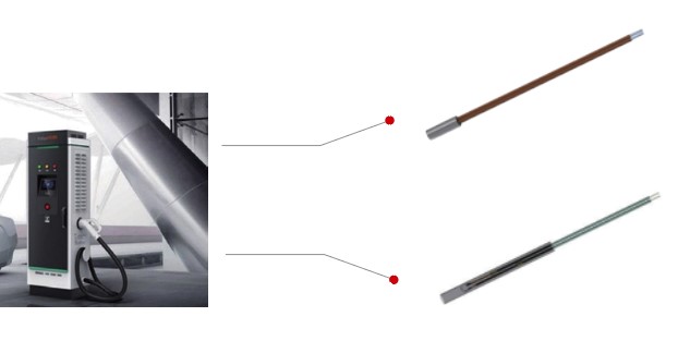 Temperature sensor for EV/HEV charging gun, charging pole